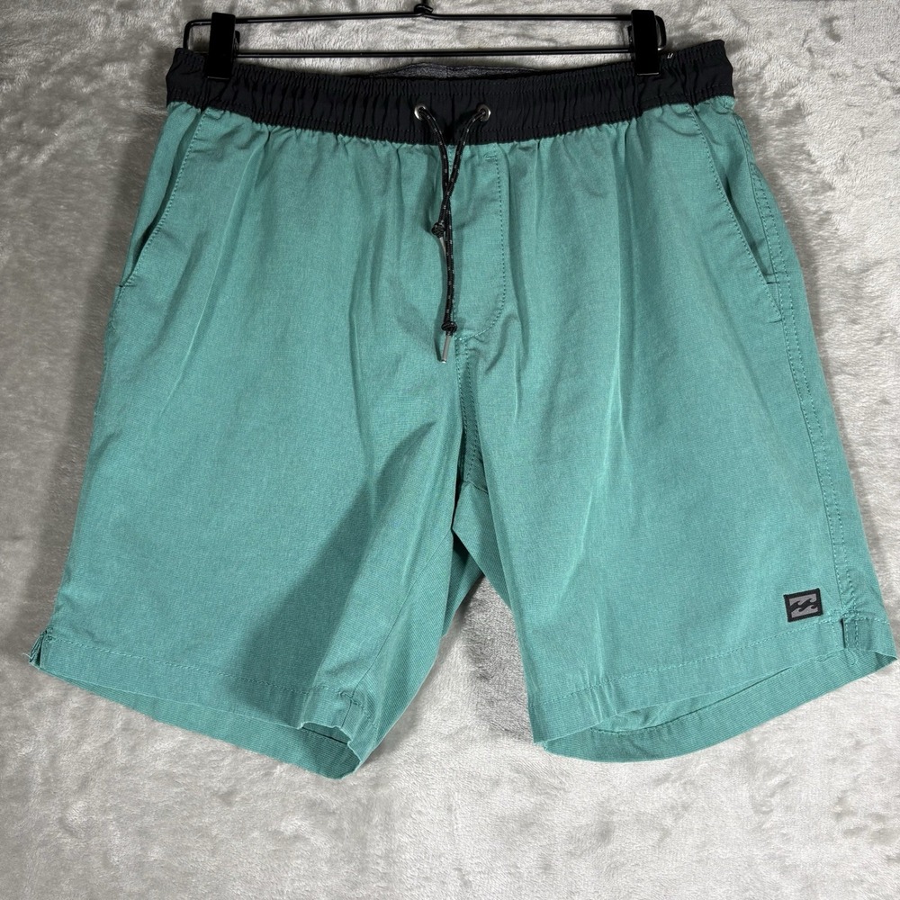 Billabong Recycler BoardShorts Mens Medium Green Teal Coastal Beach Surfer